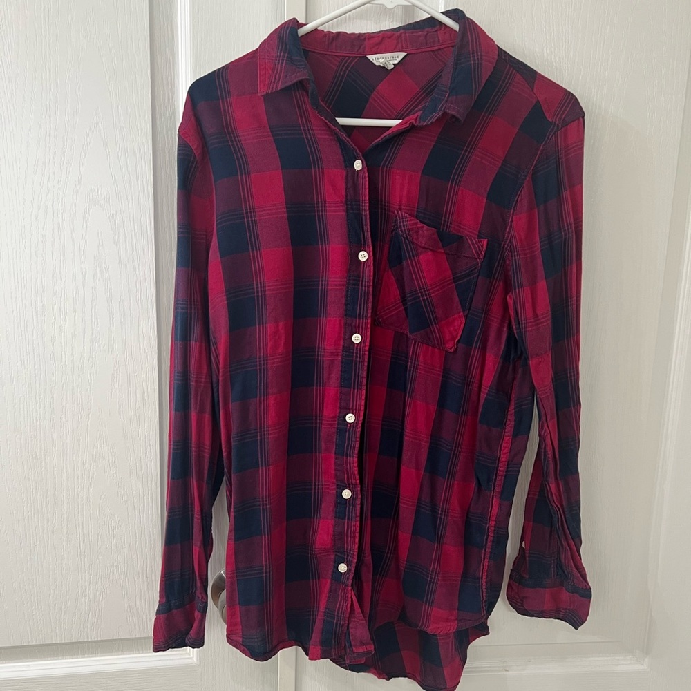 Red And Black Button Down Flannel - Picture 2 of 7